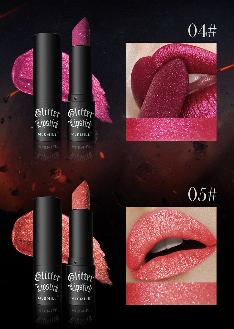Long-lasting Moisturising Pearl Sparkle Lipstick For Lip Gloss Look_voghion.com