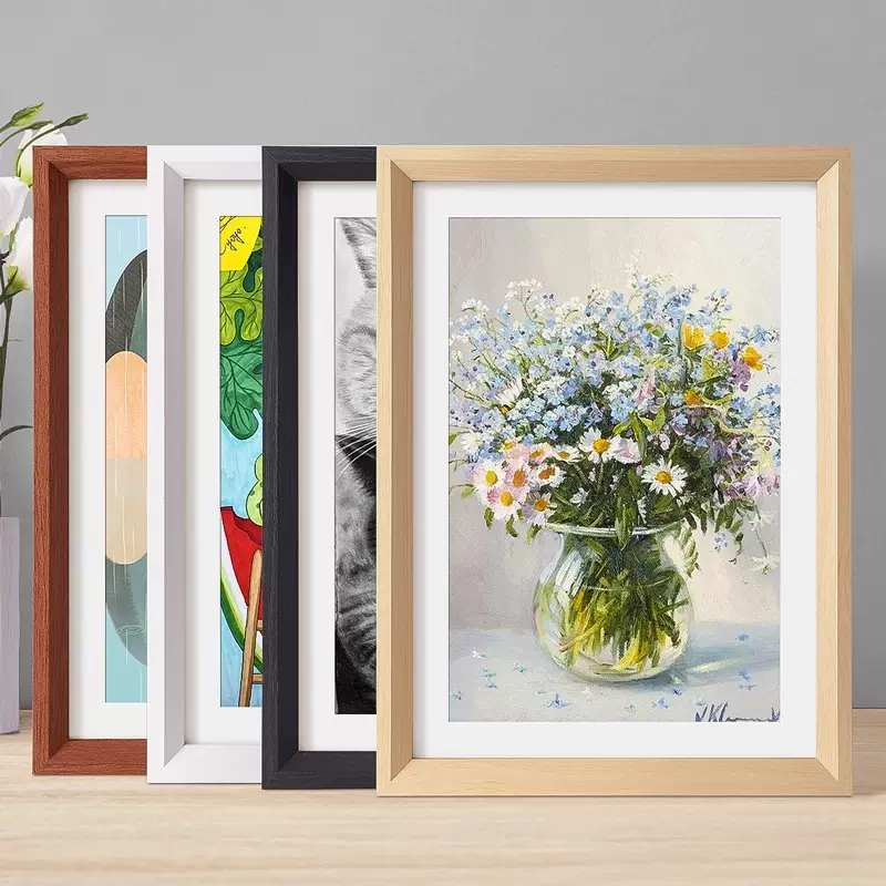 木质相框挂墙a3A4画框装裱自装儿童素描油画展示框架拼图框批发