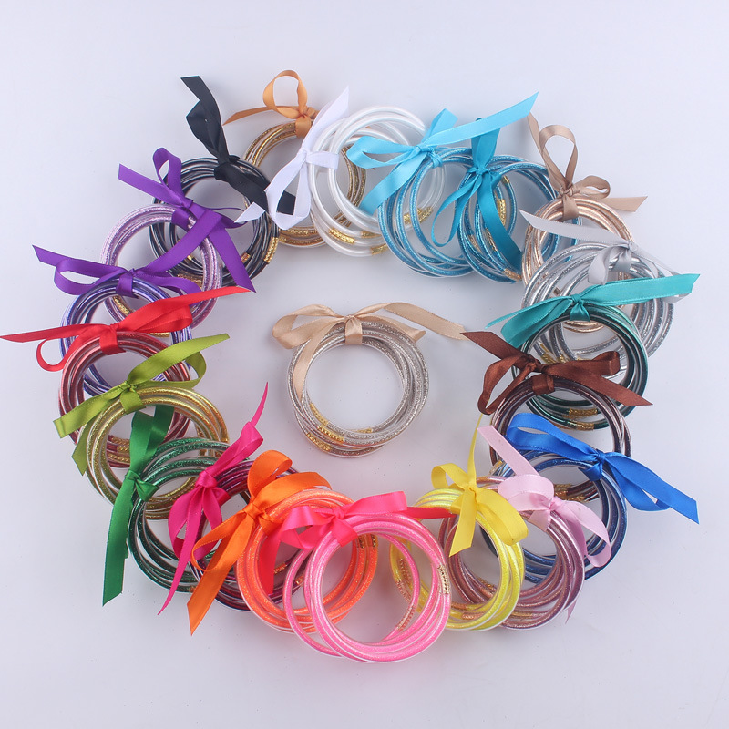 Korean Style Solid Color Plastic Ribbon Women's Wristband display picture 5