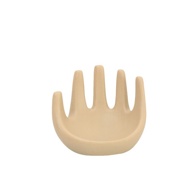 Ins viento cerámica palma adorno soporte de joyería decoración de mesa soporte de anillo soporte de almacenamiento de joyería decoración suave