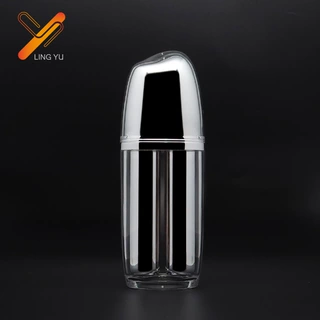 工厂批发亚克力双管真空瓶双胆PP瓶眼霜瓶乳液精华液塑料瓶包材