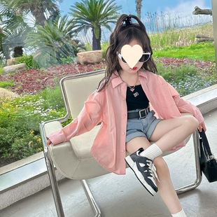 Girls' Shirts, Jackets, Kidsren's Summer Clothes, 2025 New Fashionable Girls' Sun Protection Clothes, Summer Thin Tops, Fashionable and Trendy