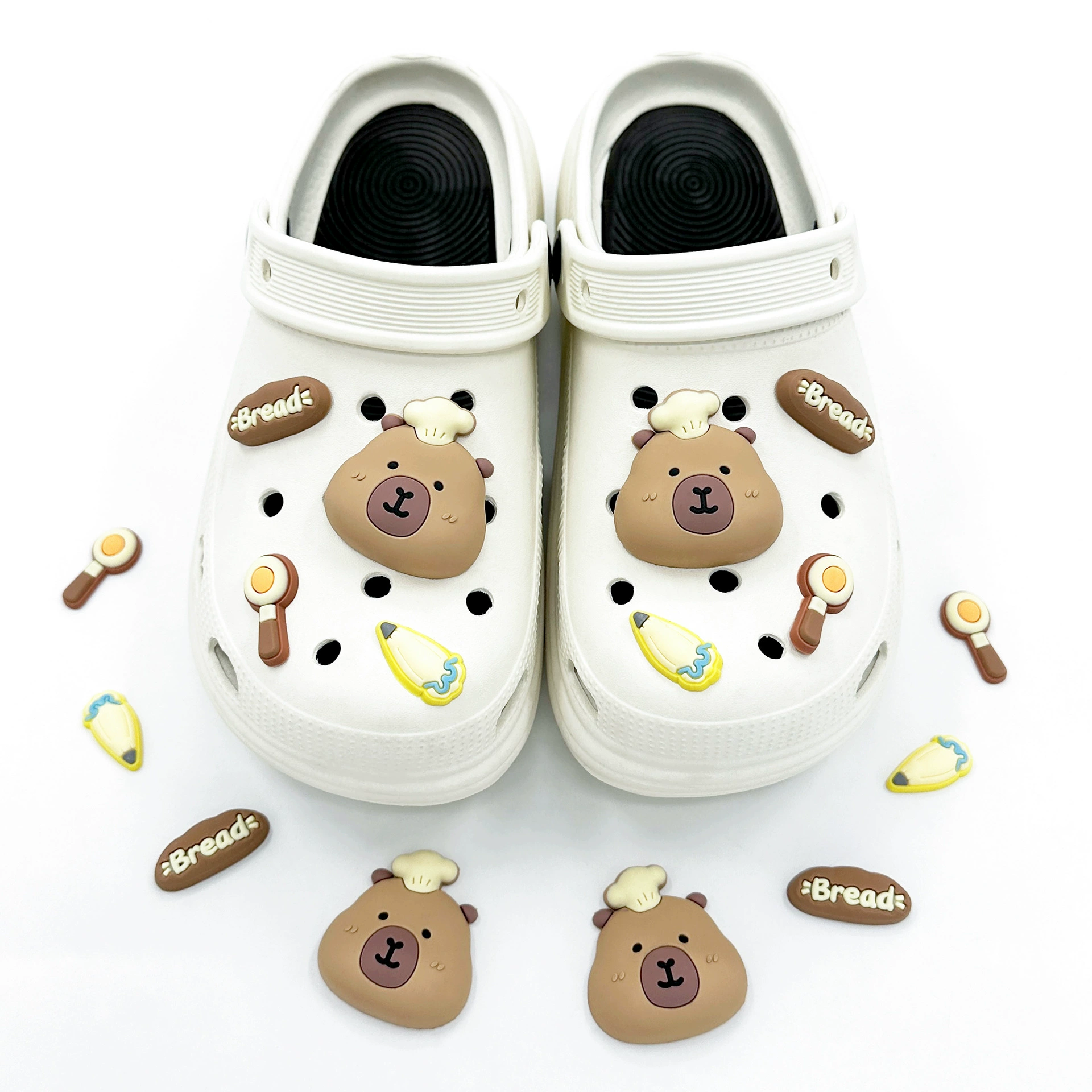 Аксессуары для обуви Crocs, популярные аниме капибара, съемные элементы, популярно в соцсетях, DIY-аксессуары