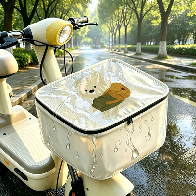 Special rainproof and waterproof cover for electric vehicle basket, front-mounted, dustproof, foldable, thickened, wear-resistant, storage and hanging bag for Yadi
