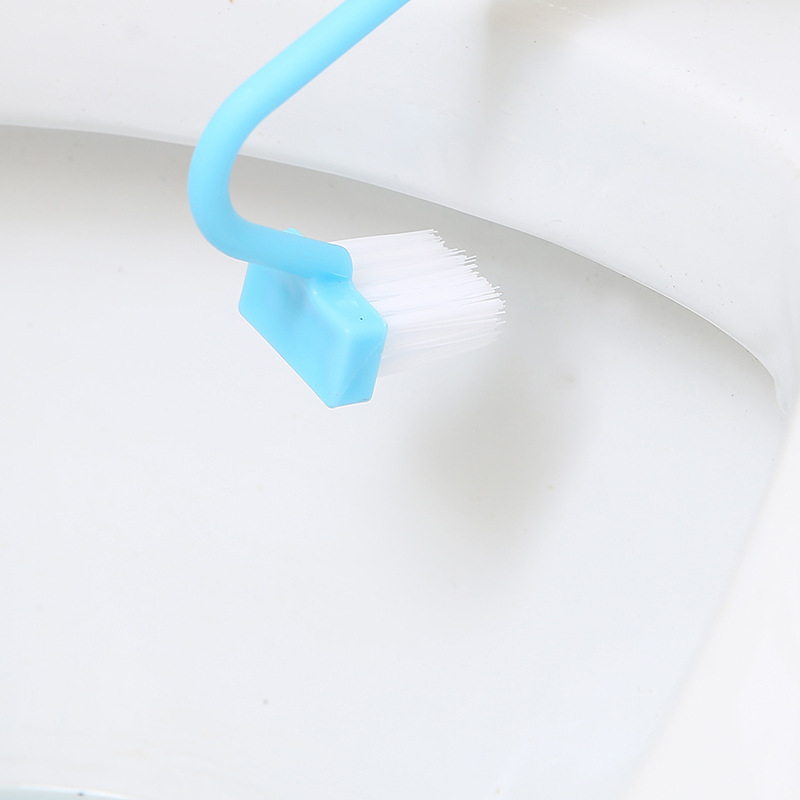 Cepillo de inodoro con cepillo de mango largo Cepillo de limpieza de ángulo muerto Cepillo de flexión interior de inodoro de plástico en forma de V