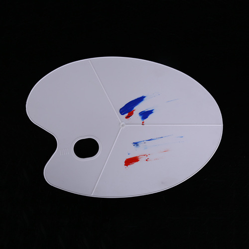 Color palette white PP plastic oval bordered three-line drawing board doodle square plate paint palette coloring supplies wholesale