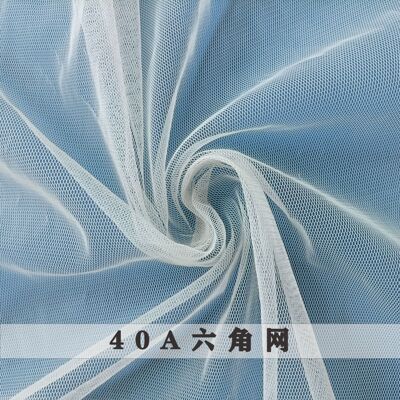 现货40A超密底布六角网纱涤纶网眼布 公主裙婚纱童装裙摆网纱面料