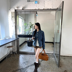 红人馆牛仔外套女款秋季2025新款小香风巨好看的蓝色休闲美式上衣