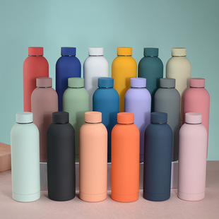 Spot 304 Stainless Steel American Small Mouth Bottle Rubber Paint Double-Layer Insulated Cup Outdoor Car Sports Water Cup Portable