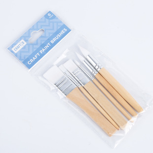 Cross-Border Supply of Water Chalk White Nylon Brushes Kidsren's Art Painting 6 Watercolor Oil Brush Set Wholesale