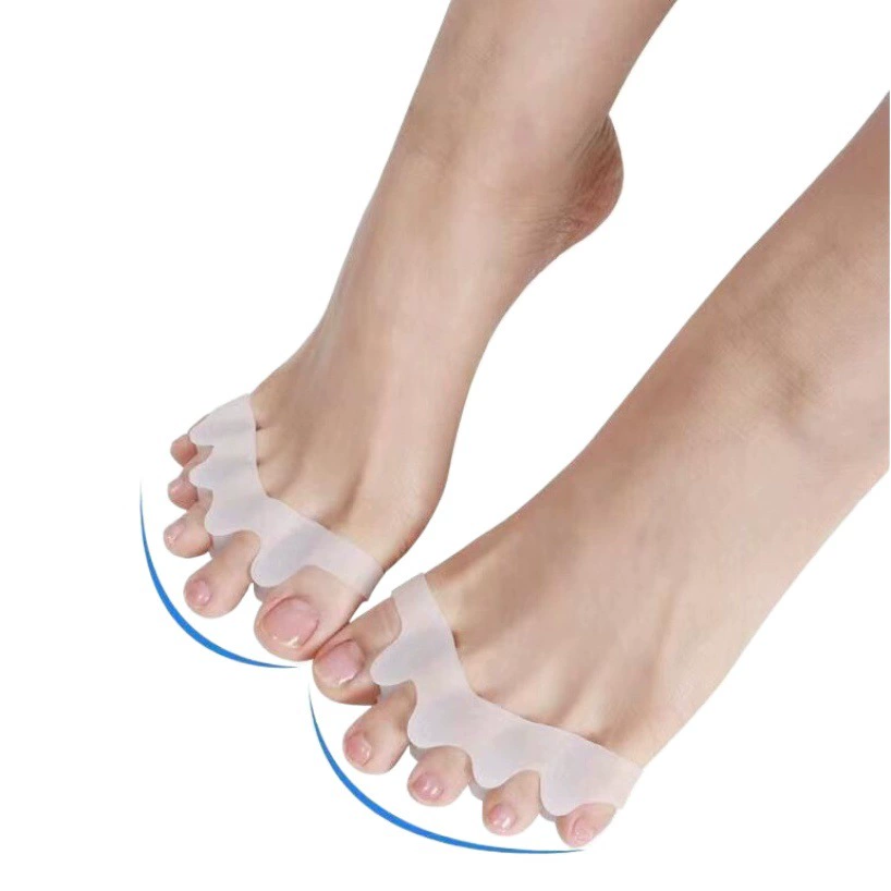 Разделитель для большого пальца ноги Силиконовый разделитель для пяти пальцев ног Вальгусный ортопедический зажим для большого пальца ноги протектор для мужчин и женщин