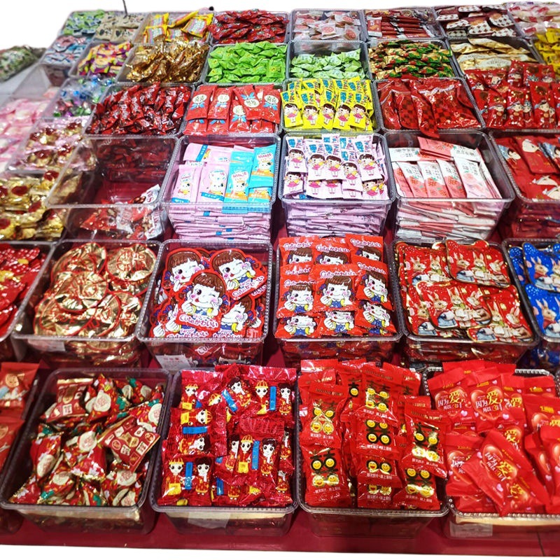 Supermercado caja de alimentos caja de visualización de plástico transparente fruta seca a granel caja de exhibición de estantes de bocadillos dulces blandos