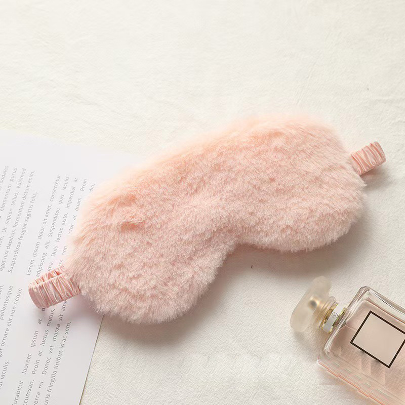 ウサギの毛の純色のアイマスクのぬいぐるみの遮光睡眠アイマスクをまねて旅行して疲れを緩和します。|undefined
