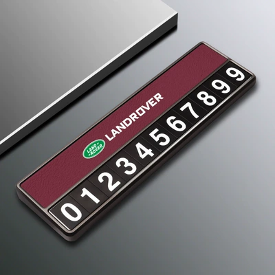 Rover Discovery Sport Range Rover: Nömrəli dayanma kartı - land-rover-d-model-parking-sign-dark-red-comes-with-5-sets-of-number-plates