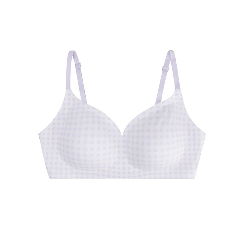 清纯少女简约纯欲风内衣女夏季薄款无钢圈文胸聚拢零束缚无痕bra|undefined