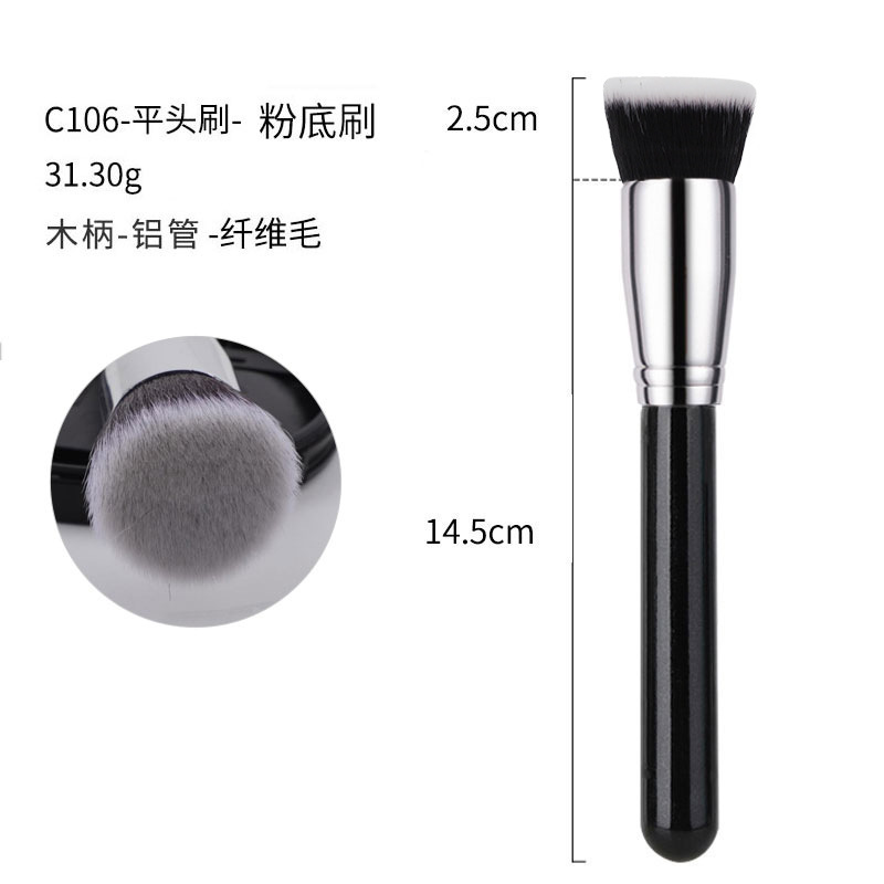 40 sets de cepillo de maquillaje negro y plateado cepillo de sombra de ojos de alta calidad cepillo de concelador cepillo de base cepillo de herramientas de maquillaje conjunto completo