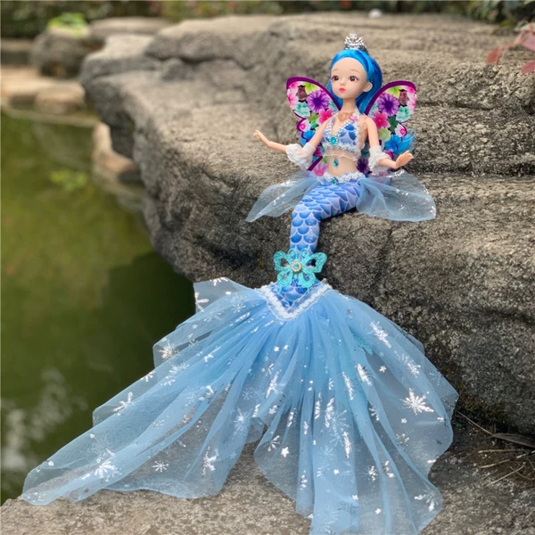 Music light+gauze fish blue+wings (random wings color)