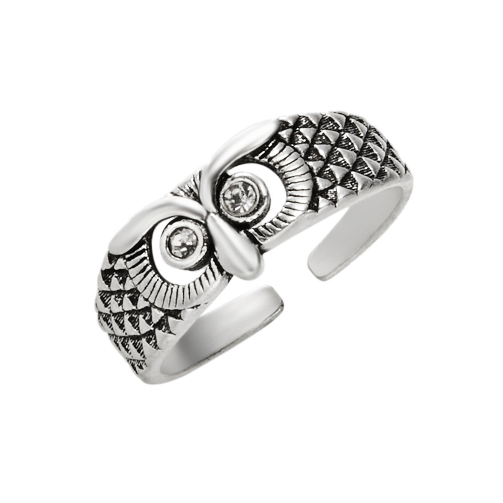 Boundary popular retro owl ring personalized fashion animal ring ring ring_voghion.com