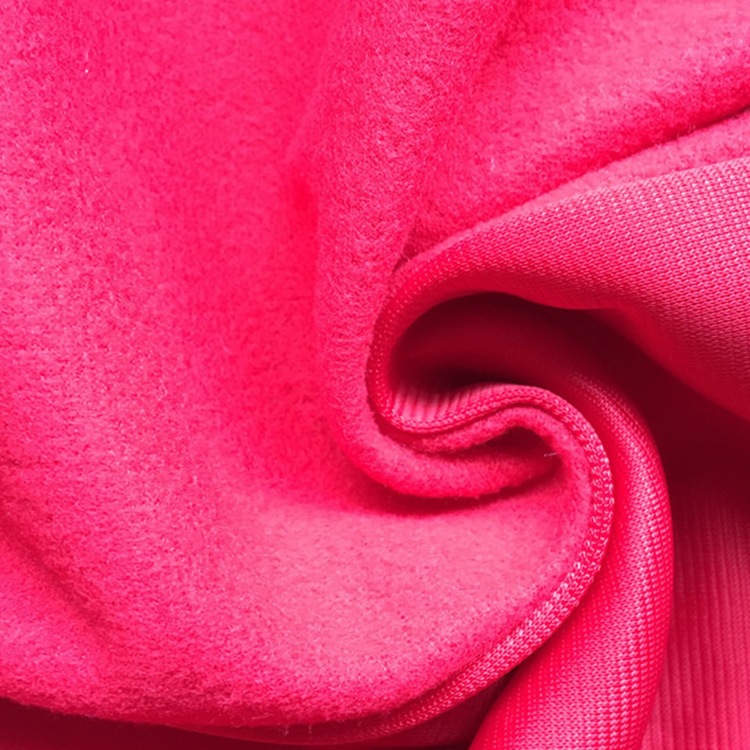 厂家直销 高色牢度经编tricot金光绒 校服运动服拉绒布料