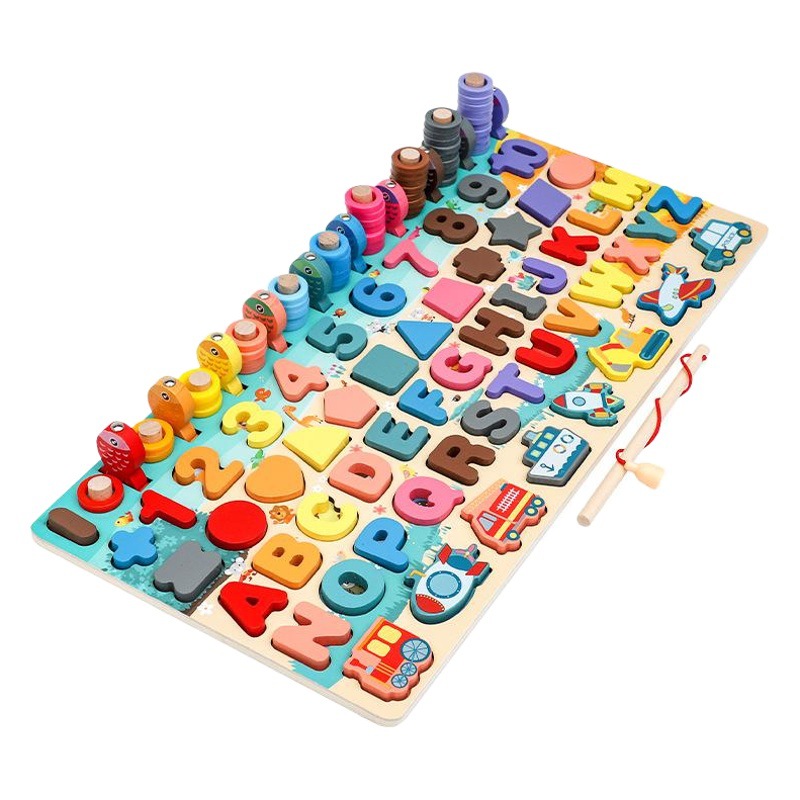 Dinosaurio multifuncional tablero logarítmico desmontaje dinosaurio juguetes de madera forma a juego cognición digital juguetes educativos para niños