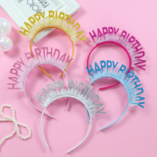 Bright bead birthday hat glitter happybirthday happy birthday headband headband hairpin birthday party