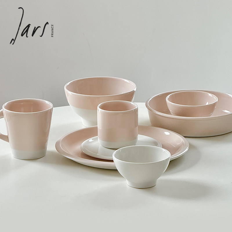 French Imported Tableware Plate and Bowl Set Ceramic Western-Style Deep Plate Round Plate Dish Small Y*