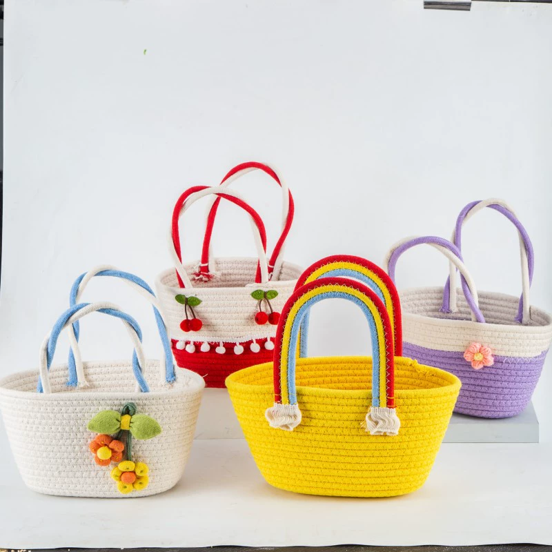 Хлопковая сумка-радуга, подарок на первый день рождения, подарок на свадьбу, упаковка для свадебных сувениров, сумка из соломы, плетеная сумка, оптовые подарки
