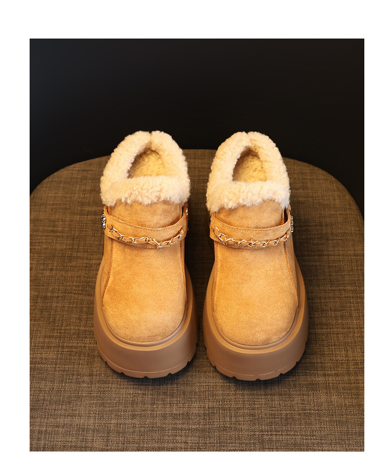 Dép lông giữ ấm mũi kín đế dày tăng chiều cao trong, phong cách Birkenstock thu đông — màu đen chi tiết 22