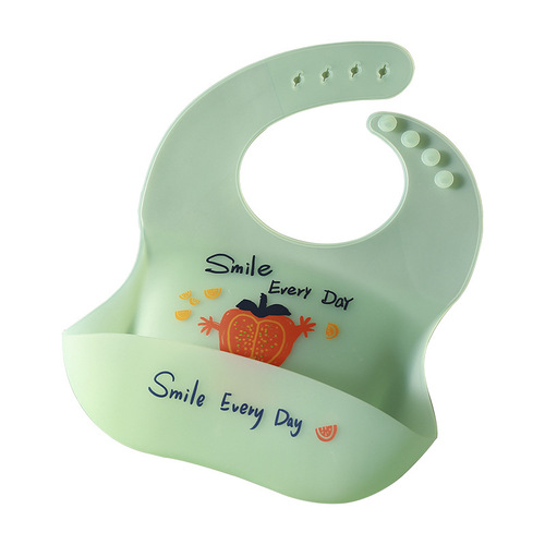 Children's Eating Bib Silicone Baby Supplies Drool Cloth Children's Mealtime Bib Summer Cartoon Bib Waterproof
