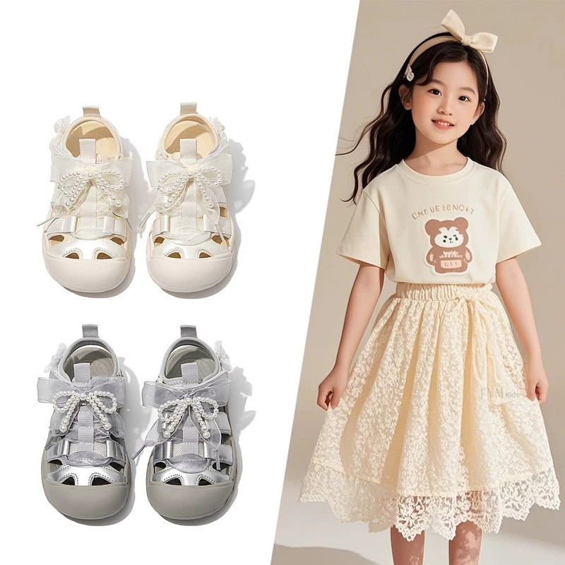 Обувь для девочек Детские ручьи спортивные сандалии 2025 новый летний принцесса Баотоу обувь для девочек большие дети