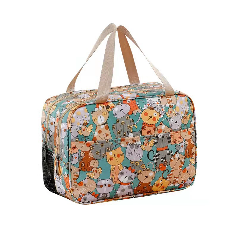 Cosmetic bag, handheld capacious shoulder bag, organizer bag wet and dry separation for traveling