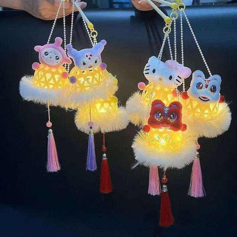 批发中秋节日礼品夜市摆摊热销玩具成品手提发光卡通动物娃娃灯笼|undefined