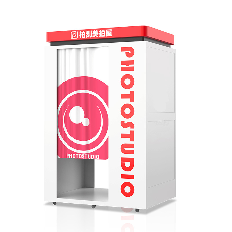 Cabina de fotos de autoservicio con escáner integrado para tomar retratos en lugares turísticos, uso comercial en centros comerciales, fabricante de cabinas de fotos inteligentes