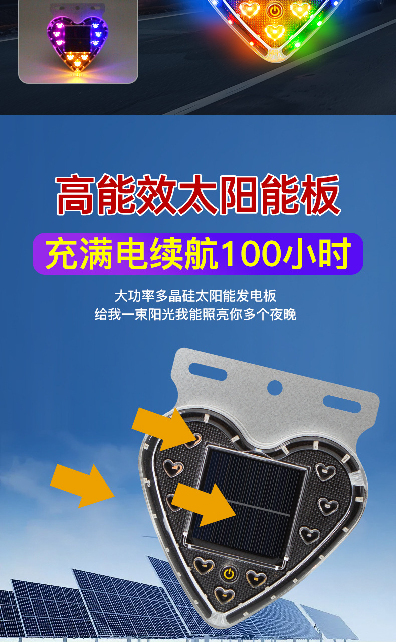 Solar-Powered Strobe Light for Cars and Trucks, Anti-Rear Collision Flashing Led Light, Strong Light, Strong Magnetic, No Installation Required, Vehicle Warning Light