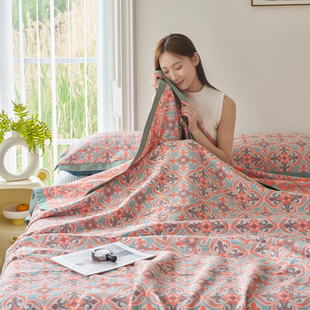 Cotton gauze soft mat cotton three-layer yarn bed cover multi-layer summer double-layer yarn bed sheet pillowcase tatami one-piece