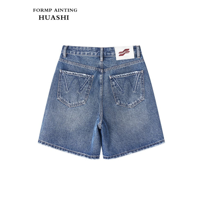 Fashion Versatile High-Waisted A-Line Denim Shorts for Women 2025 New American Retro Height-Enhancing Slimming Ins Style Shorts for Women