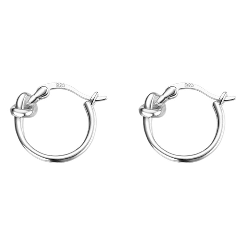 Tie plain hoop earrings niche design earrings earrings women's summer 2024 trendy earrings