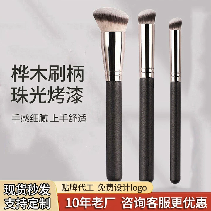 Набор кистей concealer, несколько голов 170/270/370, деревянная или пластиковая ручка, алюминиевый цанговый зажим
