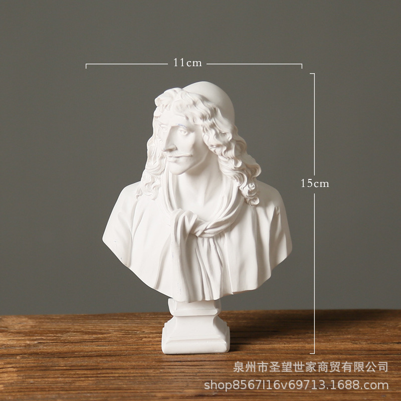 北欧のダビデの人物の樹脂の彫刻の石膏の顔の置物の客間の芸術の人物の家庭の装飾品の置物|undefined