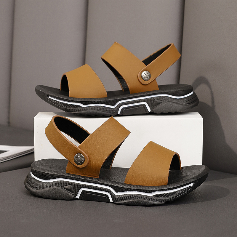 Boys' Sandals 2025 New Thick-Soled Leather Non-Slip Beach Summer Outdoor Casual Children's Two-Way Wear Girls' Toddler Shoes