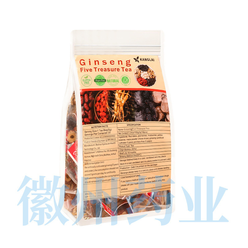 Ginseng fififivetreasure Tea人参五宝茶桑茶男女腎茶六宝茶30包|undefined