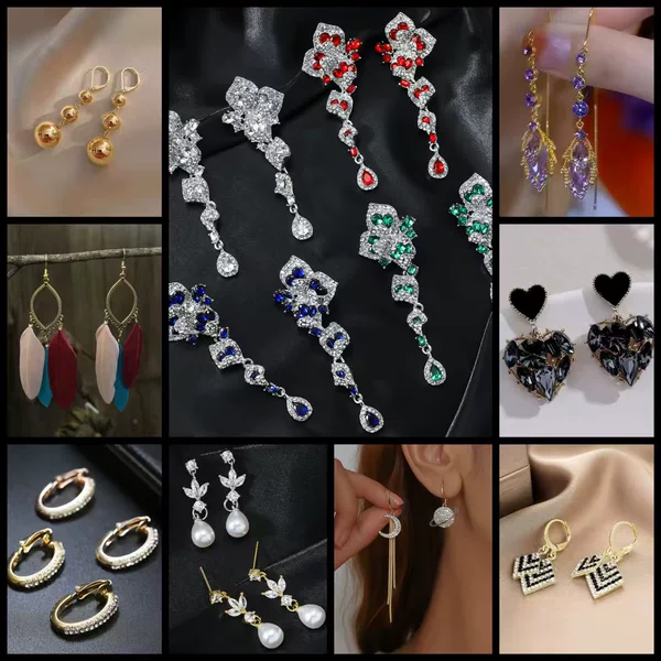 Eco-Friendly Cross-Border Trade Popular Tassel Earrings, Ear Studs, Ear Clips for Women, Versatile and Stylish Earrings, Light Luxury Ear Pendants Wholesale