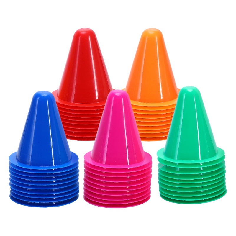 Cross-Border Roller Skating Colorful Plastic Marker Cones Obstacle Cones Football Training Children's Physical Training Equipment Cone-Shaped Buckets