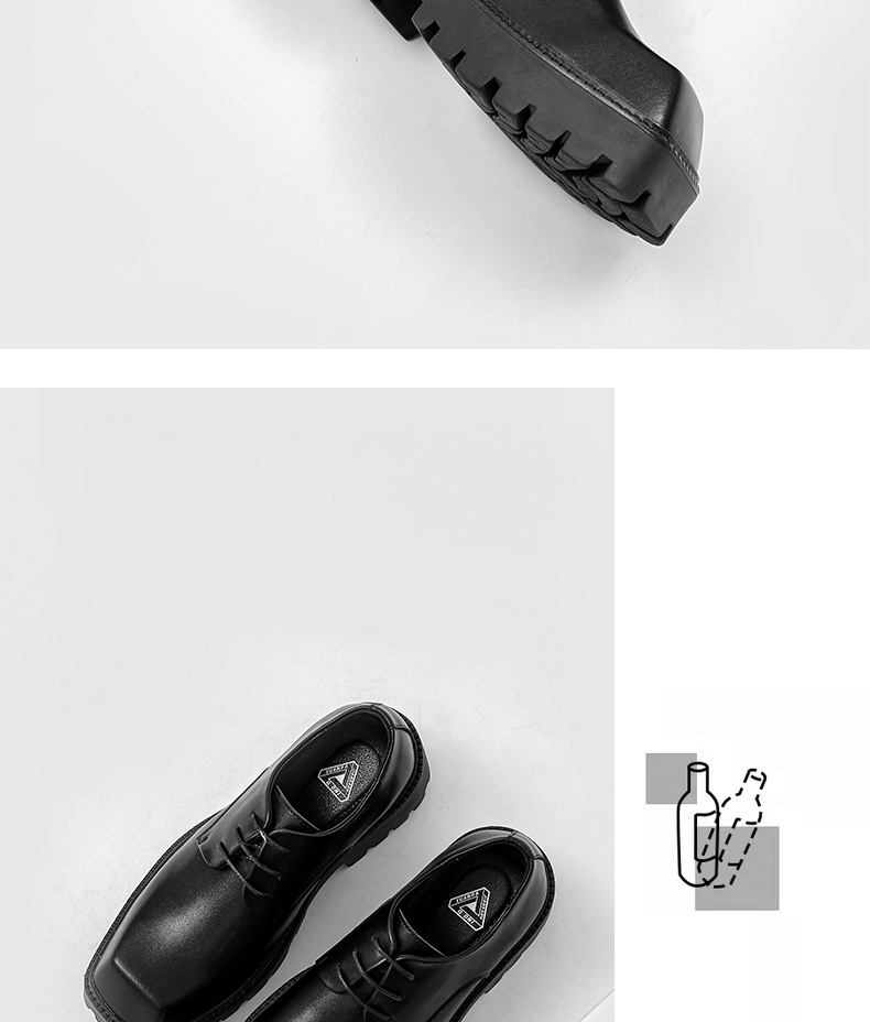 Instagram Neue Britischen Stil Echtes Business Casual Dicke Sohle Schwarz Kleine Leder Schreiben Derby Vielseitig Trendy männer_voghion.com