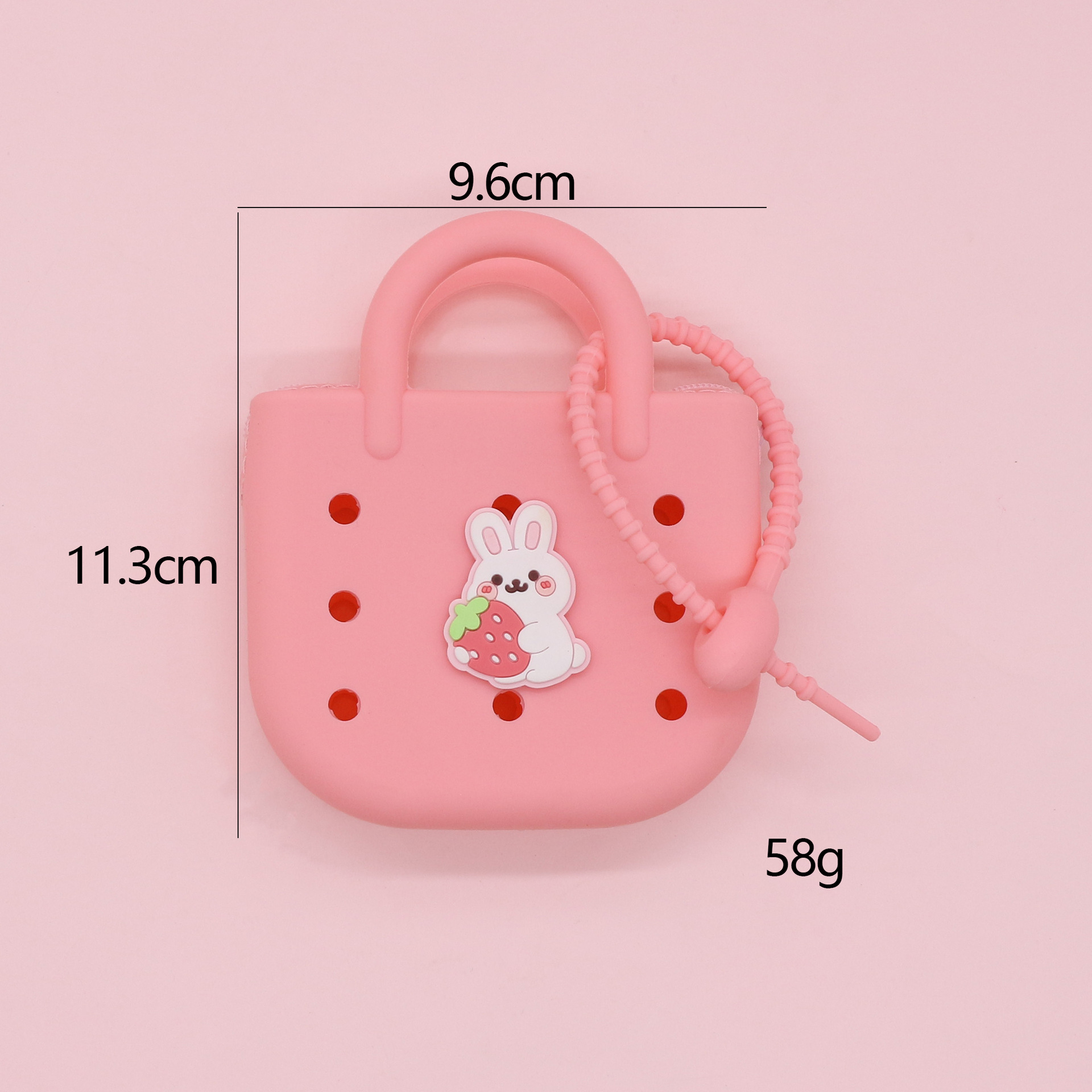 Monedero de silicona portátil explosivo lindo bolso de playa ligero y compacto nuevo bolso de almacenamiento de agujero de bricolaje de dibujos animados