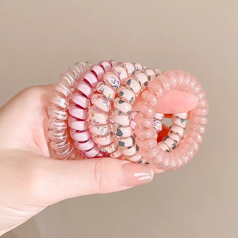 Alta cuerda de pelo durable elástico no daña el pelo banda de goma moda línea telefónica banda de pelo tocado temperamento simple cuerda de las mujeres corbata de pelo