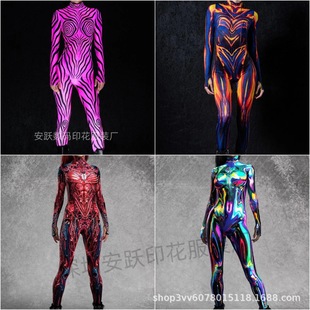 2025 Halloween New Bodysuit 3D Digital Printing Adult Cosplay One-Piece Costume