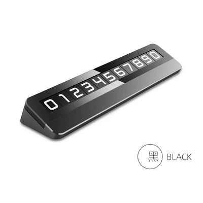 Hidden metal temporary parking number plate with one-touch number concealment, resistant to high temperatures and non-deformable, car-mounted moving license plate (Nömrəli dayanma kartı) - black