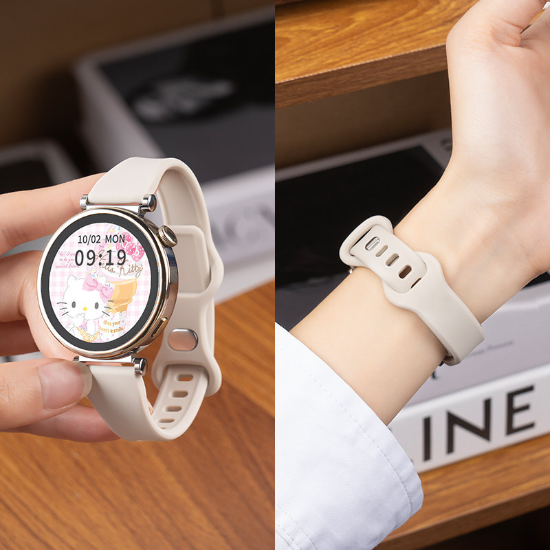 Suitable for Huawei Gt6 Watch Strap, Gt5 for Women, Gt4 New Model, Watch5 with Figure-Eight Buckle, Gt3 Smart, Gt2 Slim Waist Silicone