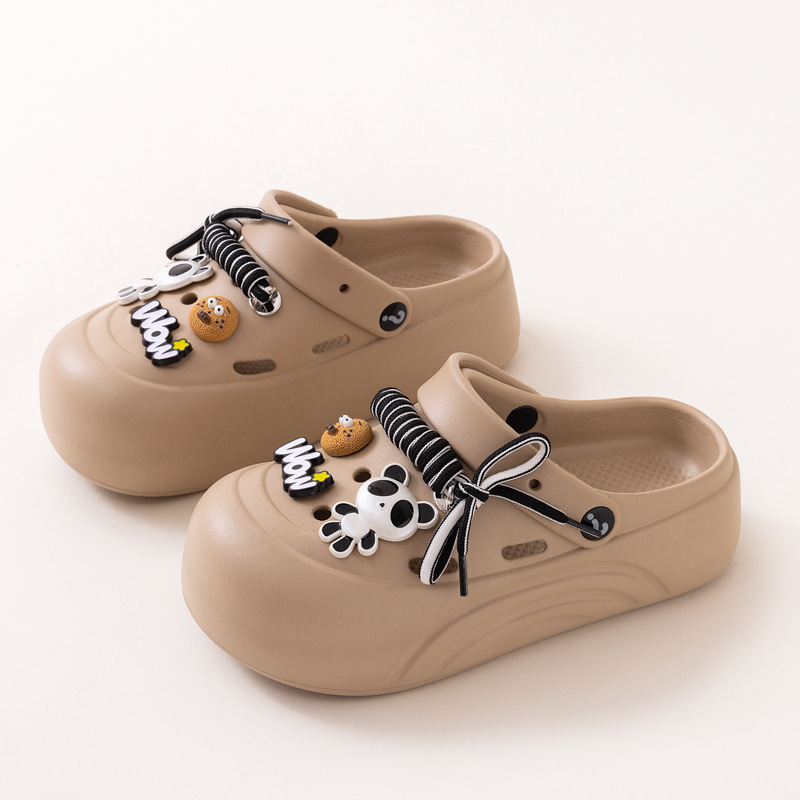 EVA nuevos zapatos de agujero de fondo grueso para mujeres antideslizantes de fondo suave de playa de verano para aumentar la altura de la moda zapatillas frías image 9